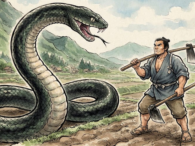 熊蔵と大蛇