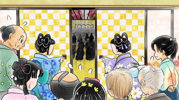 八人の真ん中