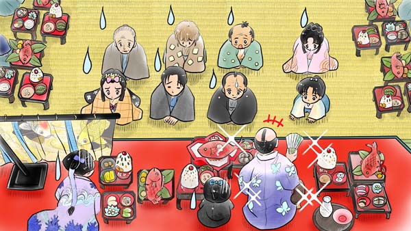 八人の真ん中