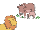 XEVƃCI(A Cow and a Lion)