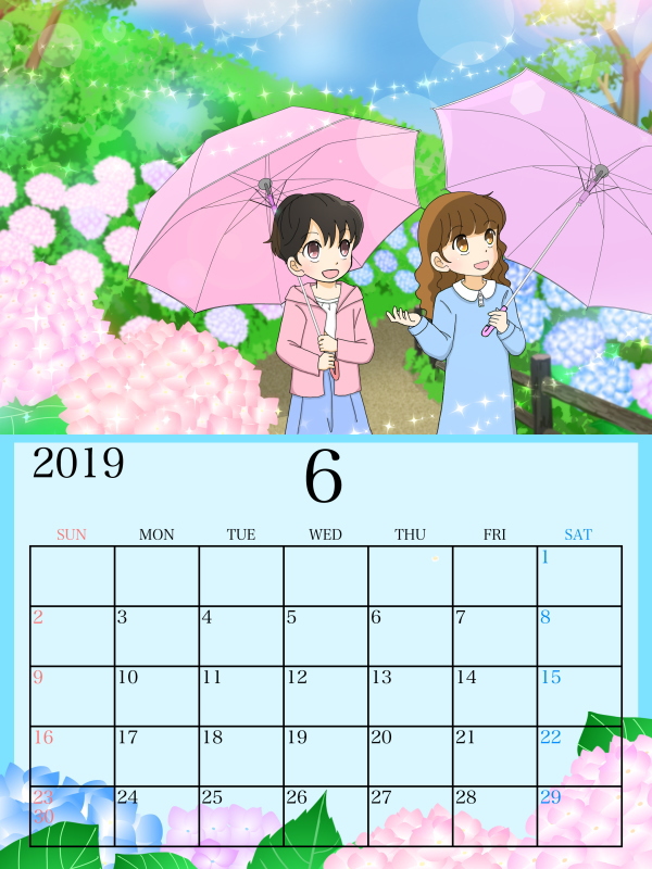 2019年 6月カレンダー