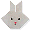 ウサギの顔の折り紙