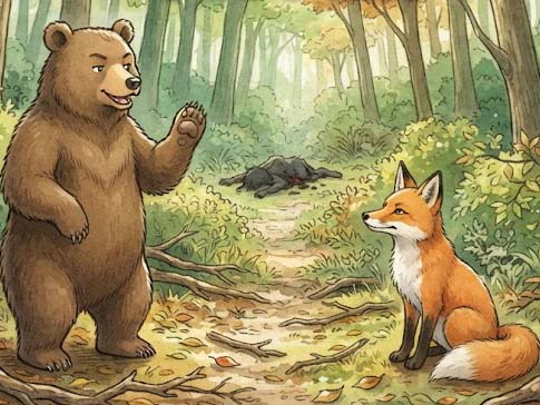 クマとキツネ