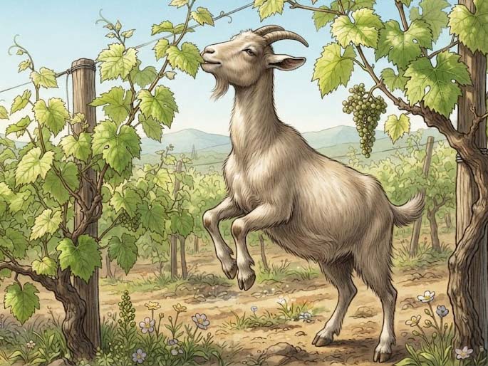 ヤギとブドウの木