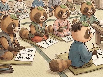タヌキの手習い