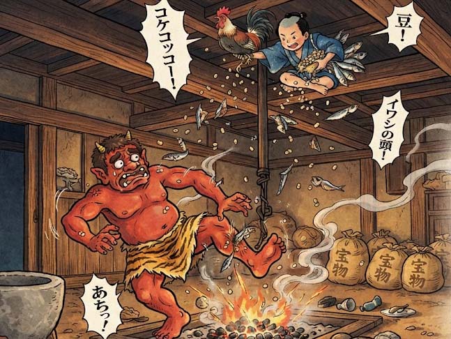 鬼を退治した男の子