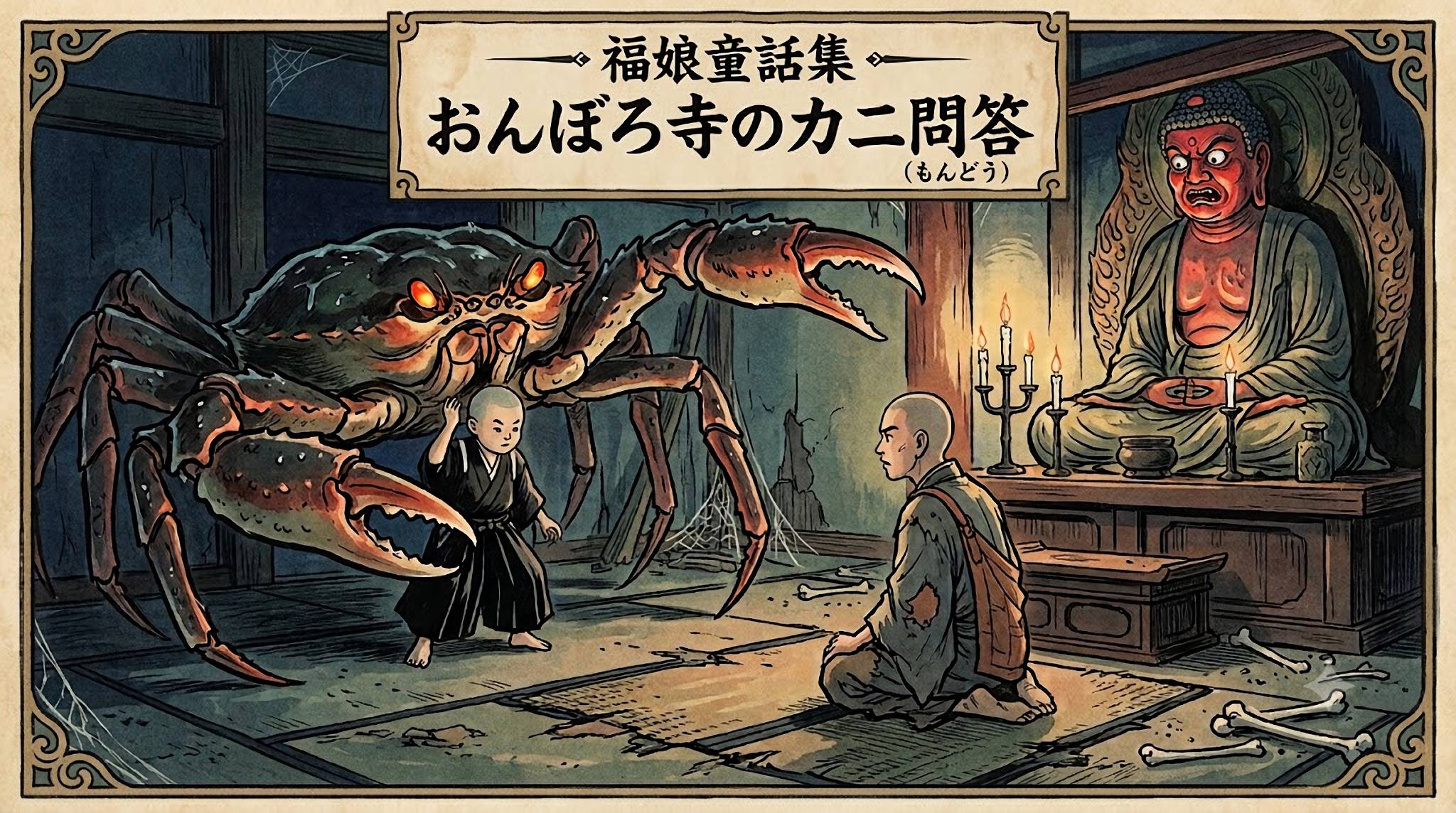 おんぼろ寺のカニ問答(もんどう)
