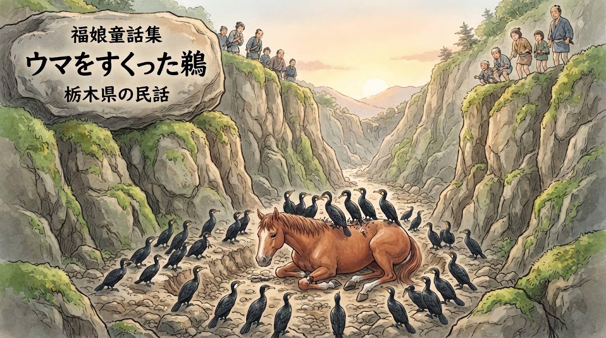 ウマをすくった鵜