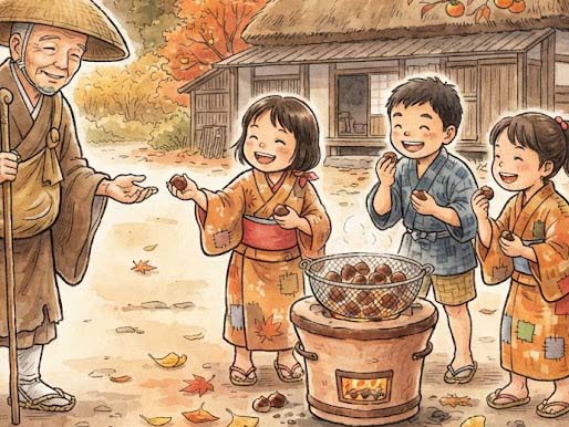 弘法大師の焼き栗