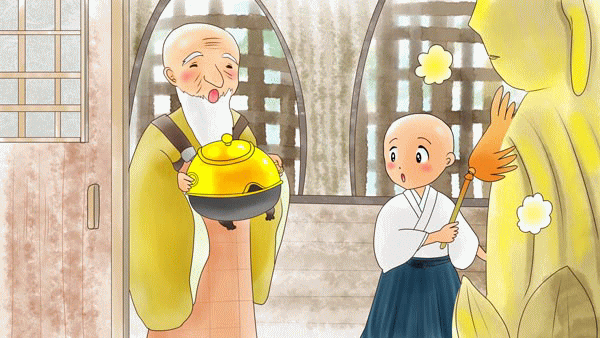 ぶんぶく茶がま　日本昔話 福娘童話集 GIF Animation イラスト05