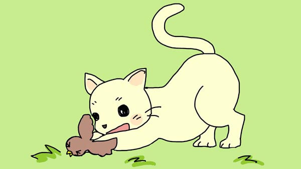 『ネコがご飯の後で顔を洗うわけ』(リトアニアの昔話) 05 福娘童話集 イラスト : myi