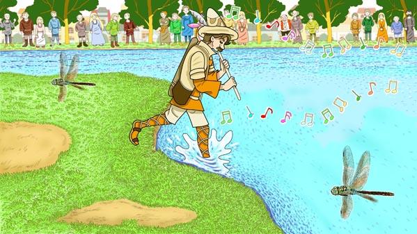 『ハメルンの笛吹』(ドイツの昔話) 12 福娘童話集 イラスト :みずしま薫