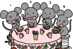 ネズミが４匹で食べる食べ物は？