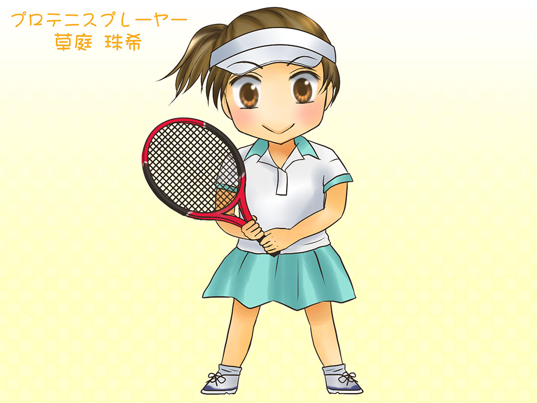 テニスプレーヤー(Tennis player)お仕事マンガおまけ　ミニキャラ
