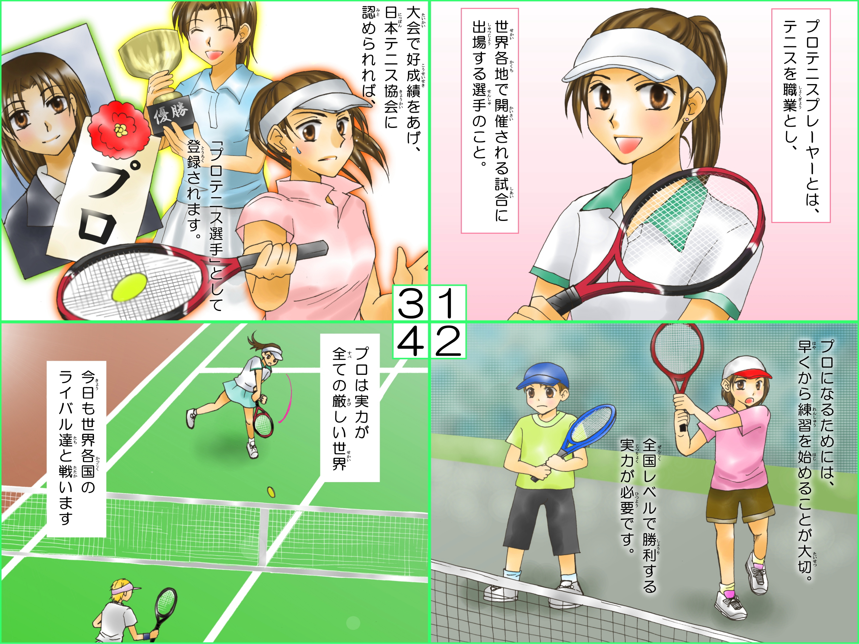 テニスプレーヤー Tennis Player 女の子に人気 さくら Sakura あこがれの職業紹介