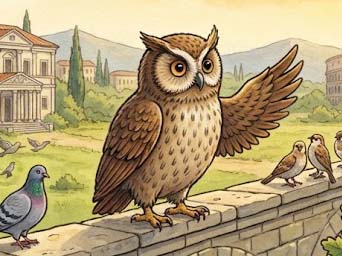フクロウと鳥たち