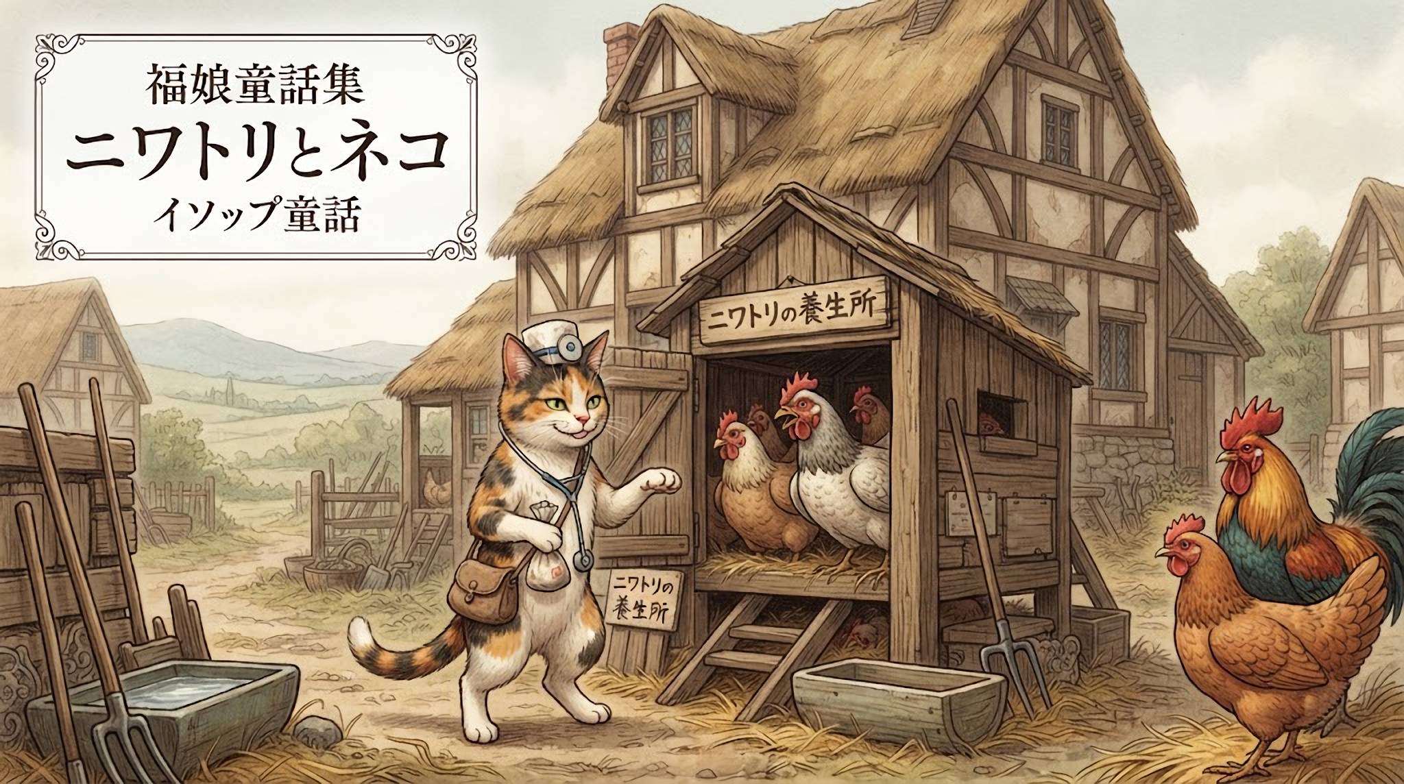 ニワトリとネコ