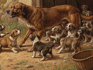 母犬とその子ども