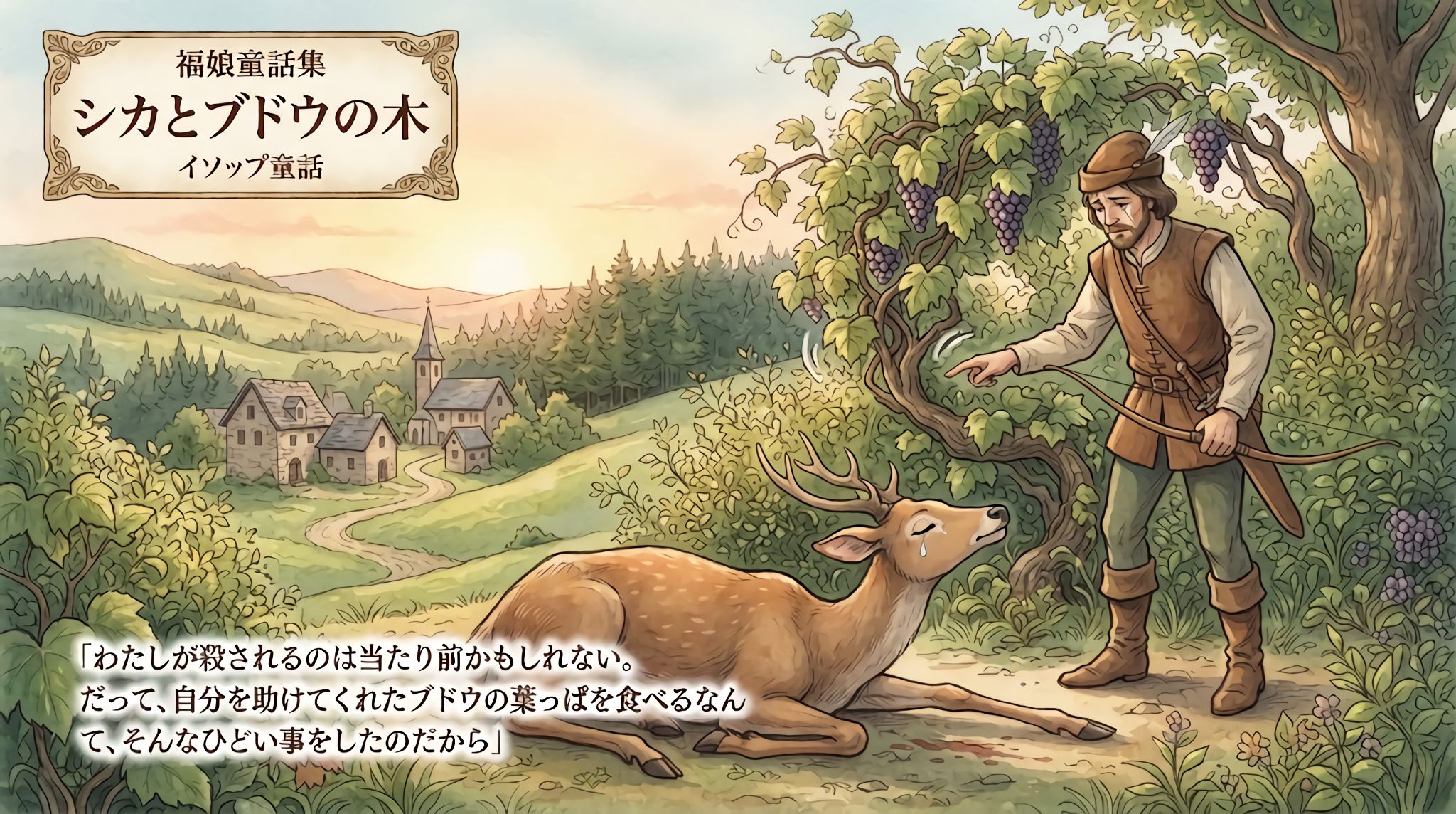 シカとブドウの木