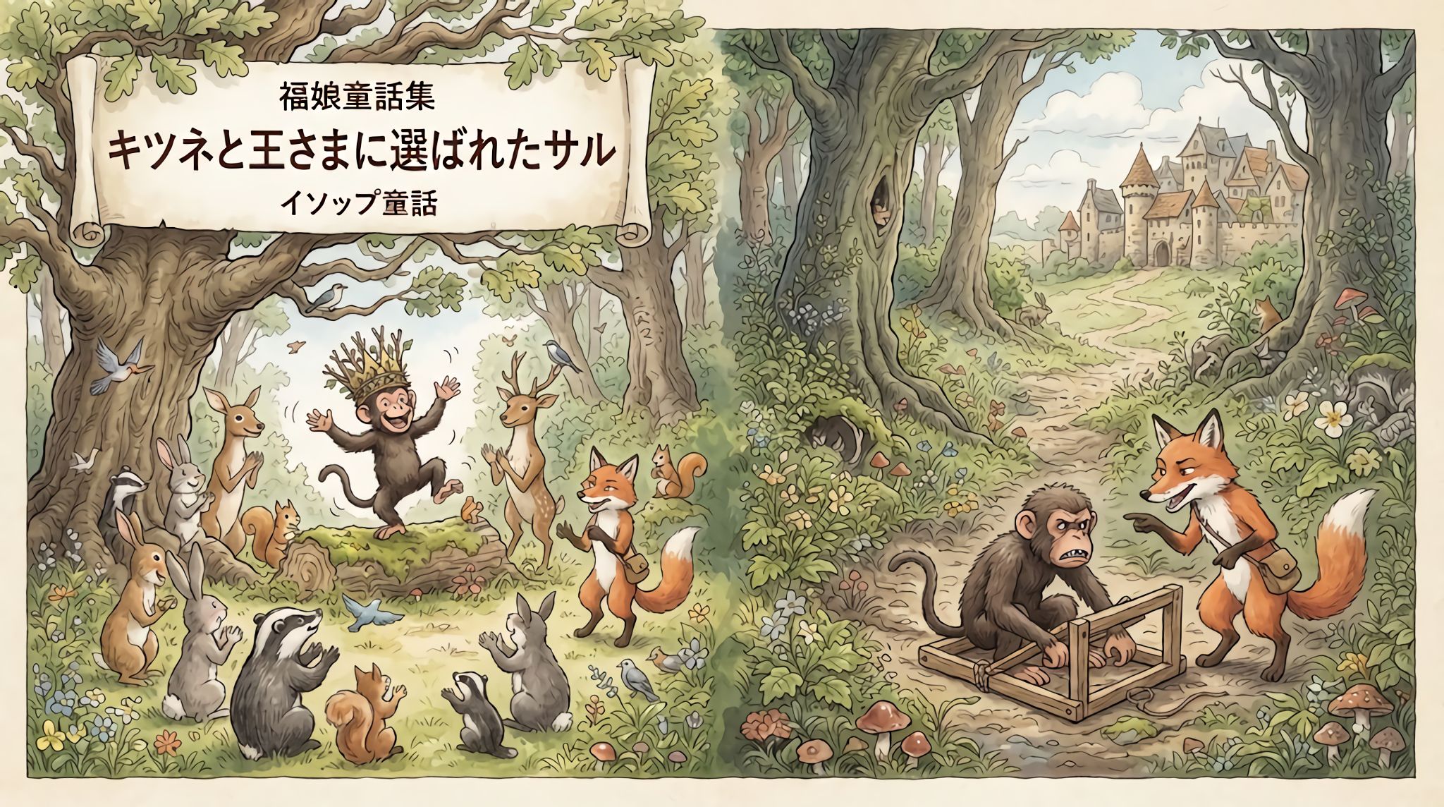 キツネと王さまに選ばれたサル