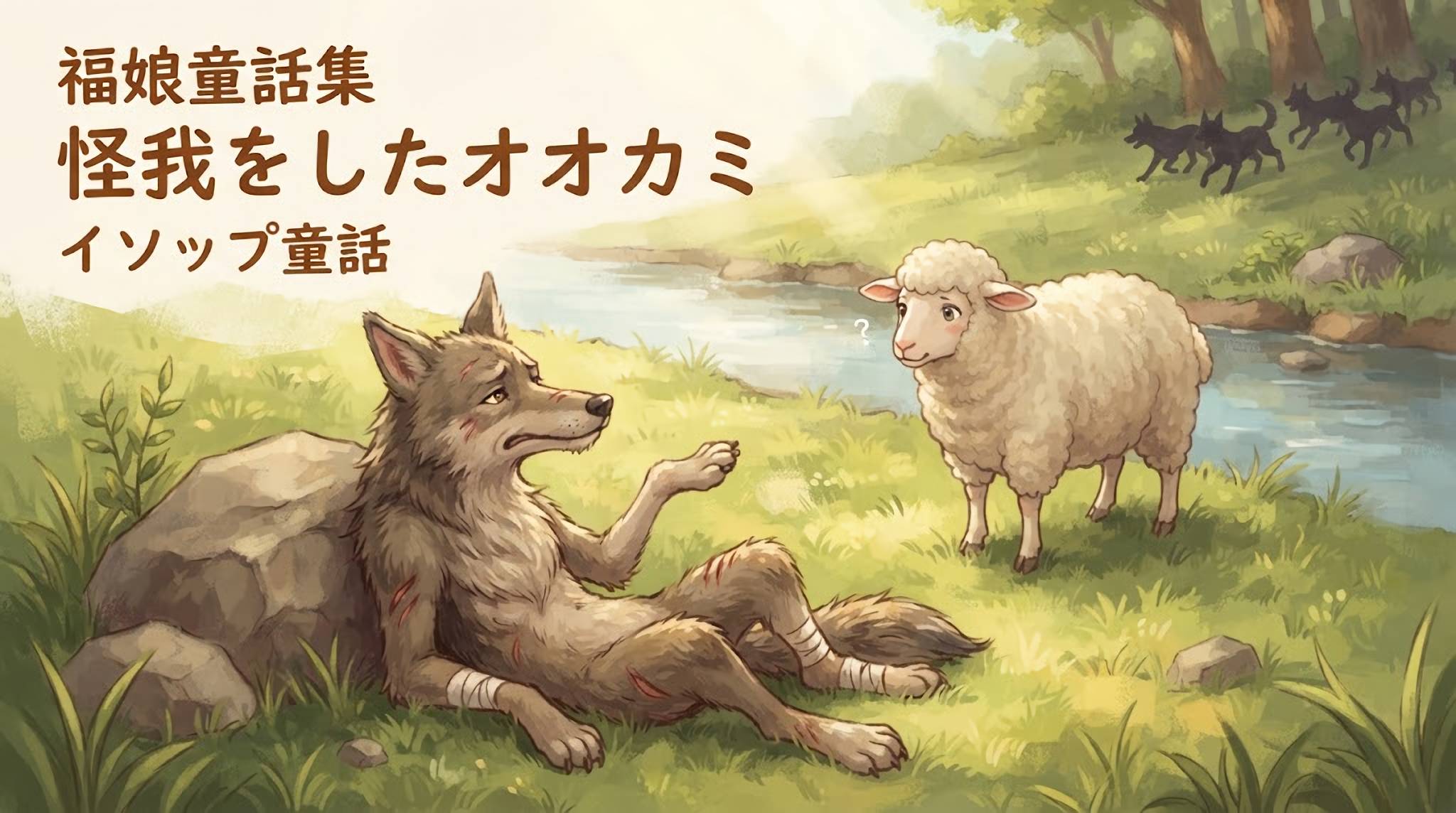 怪我をしたオオカミ