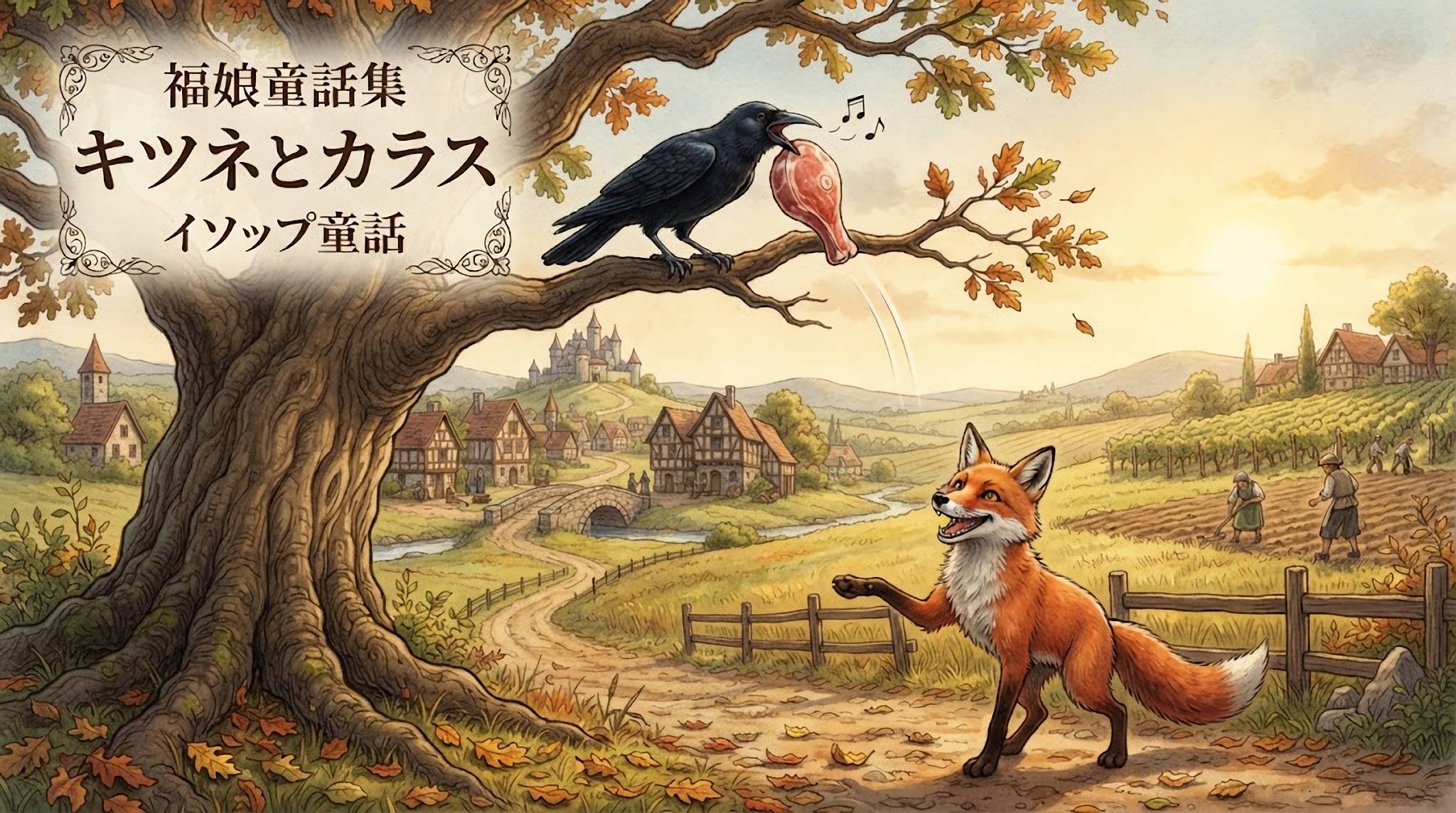 キツネとカラス