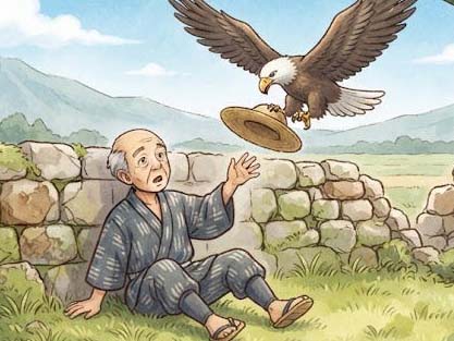 お百姓さんとワシ
