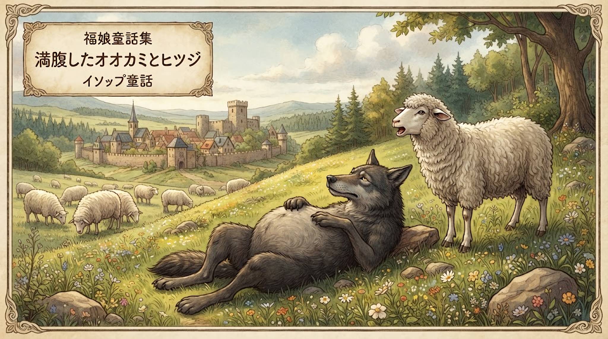 満腹したオオカミとヒツジ
