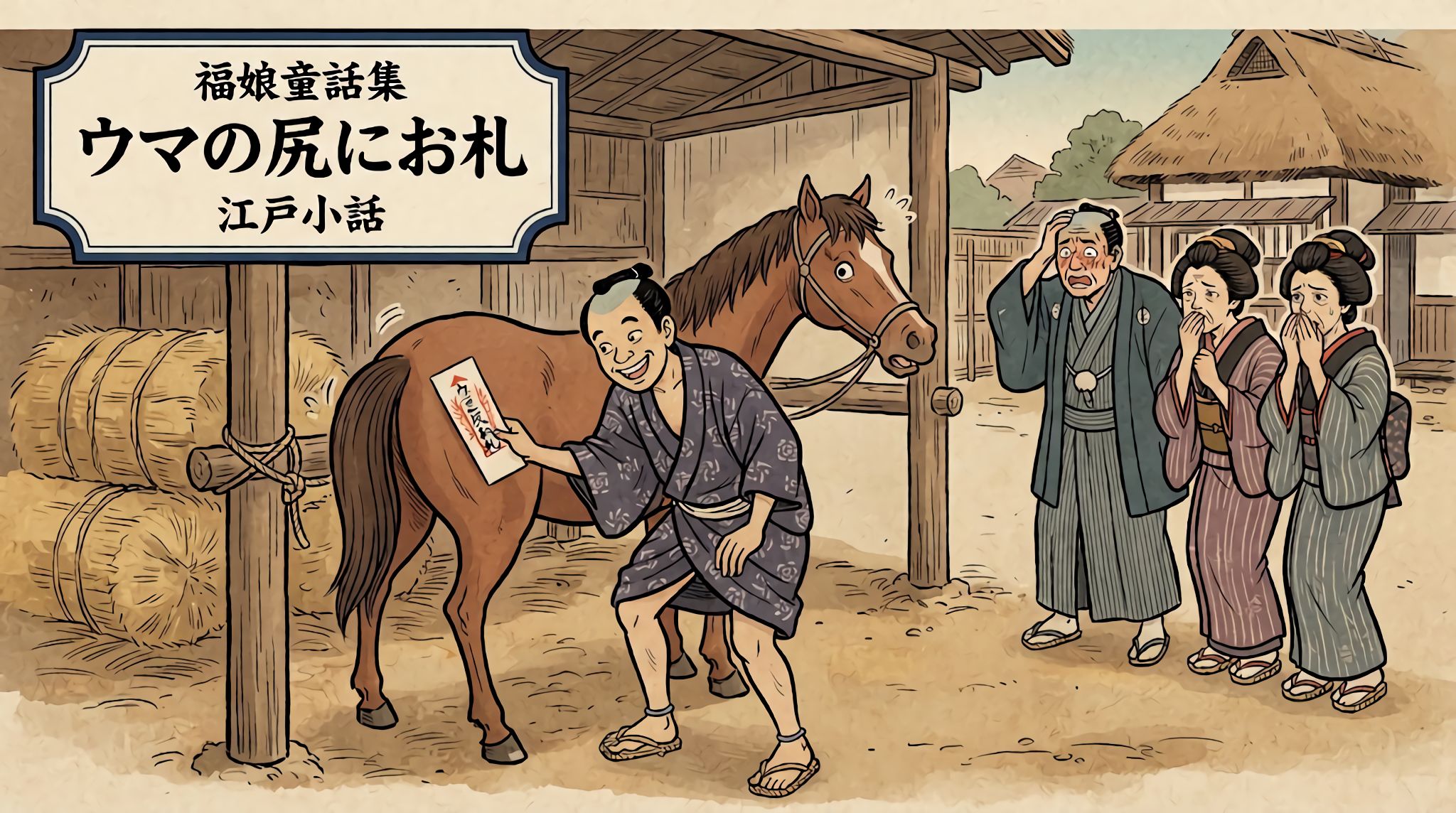 ウマの尻にお札