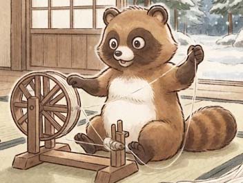 タヌキの糸車