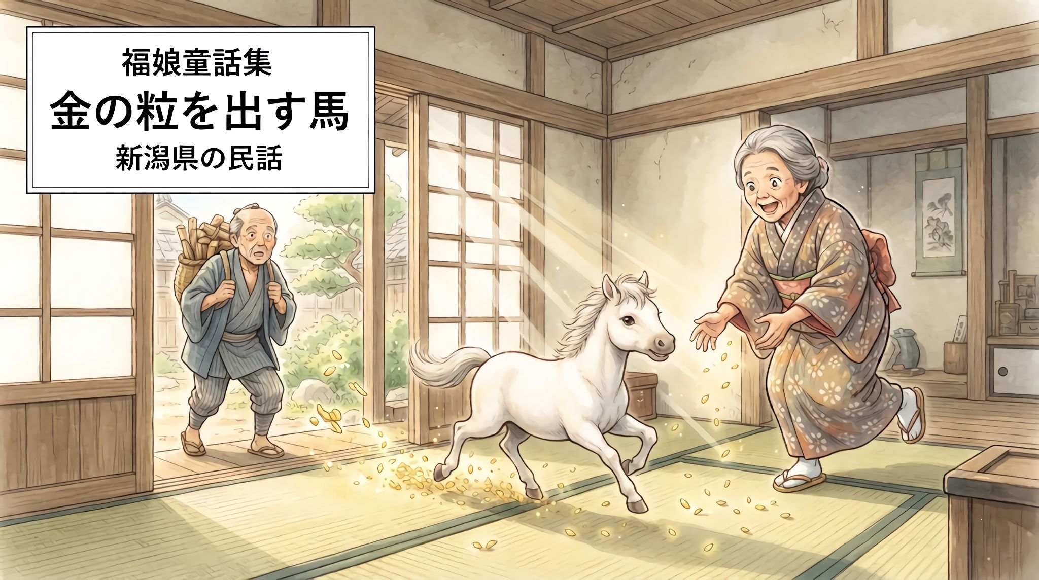 金の粒を出す馬