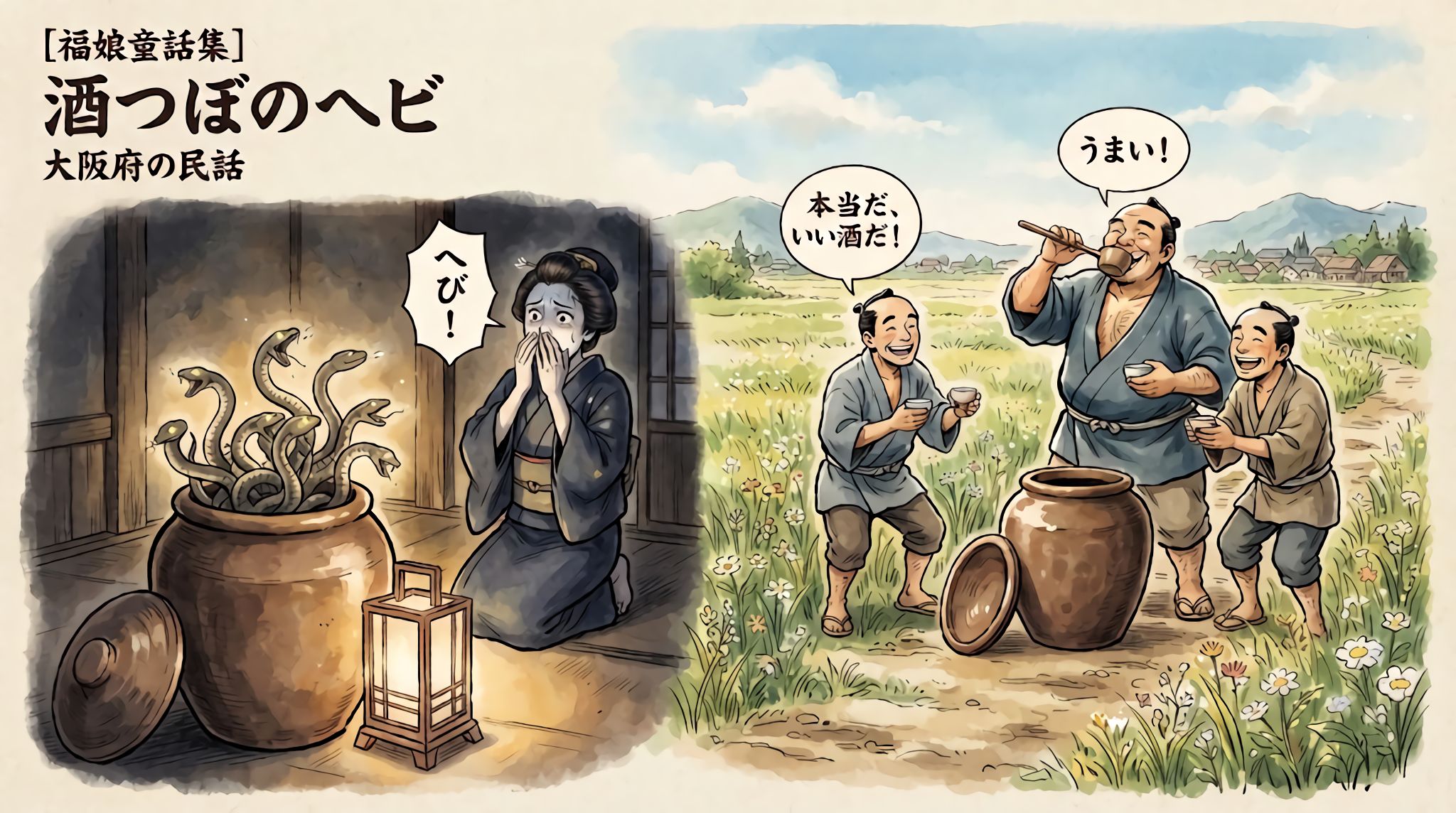 酒つぼのヘビ