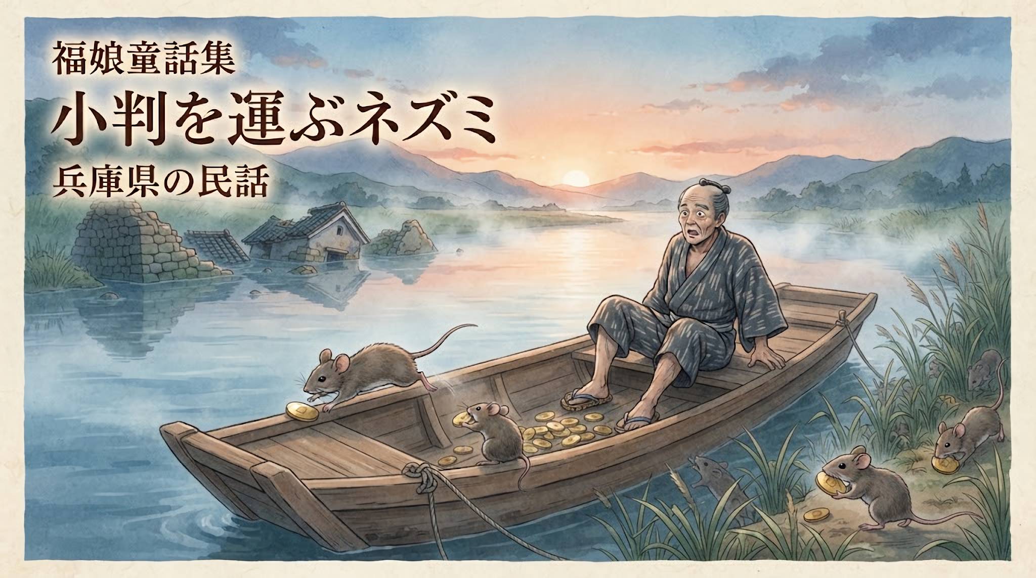 小判を運ぶネズミ