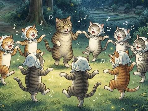 踊るネコ