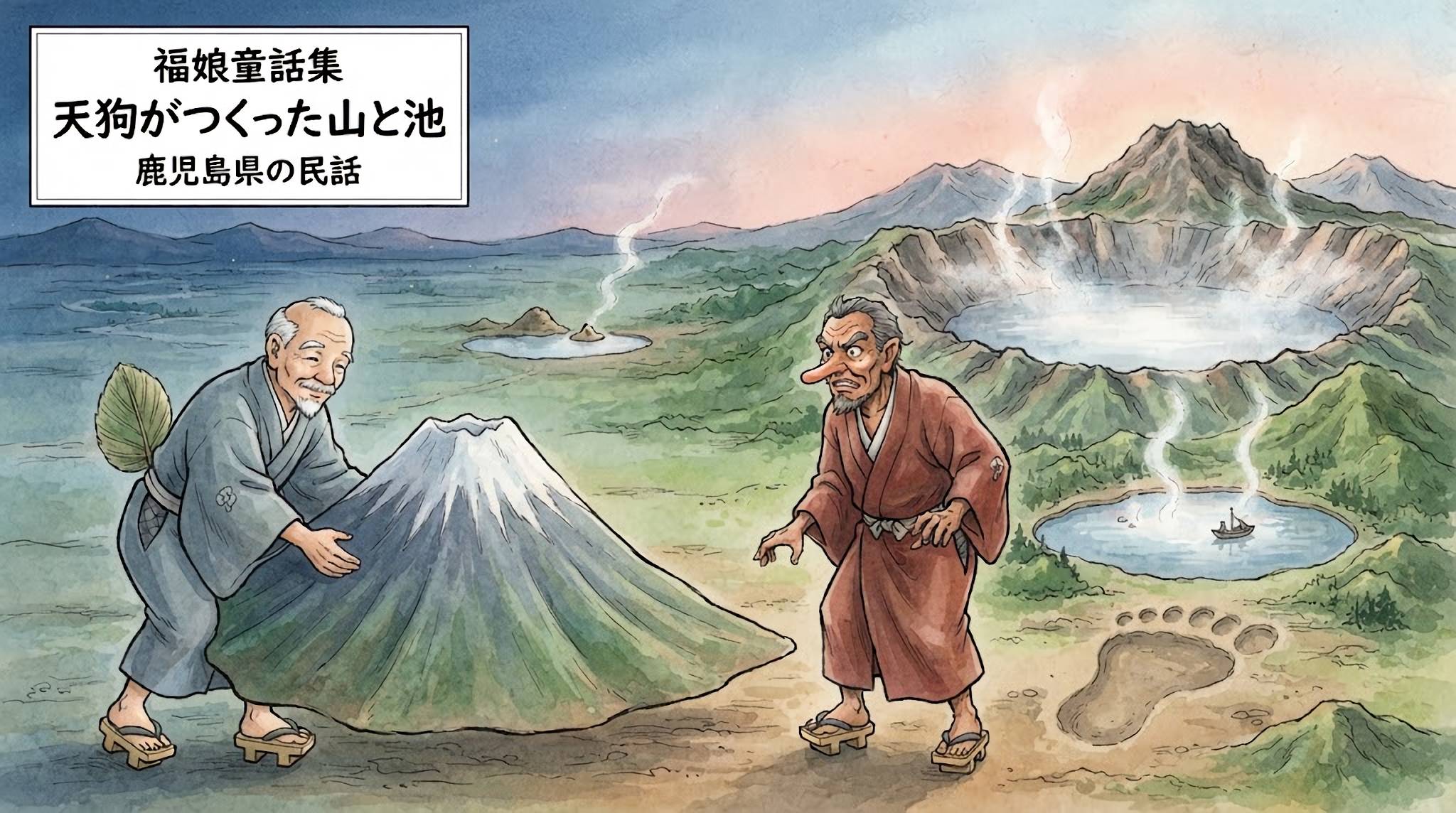 天狗がつくった山と池