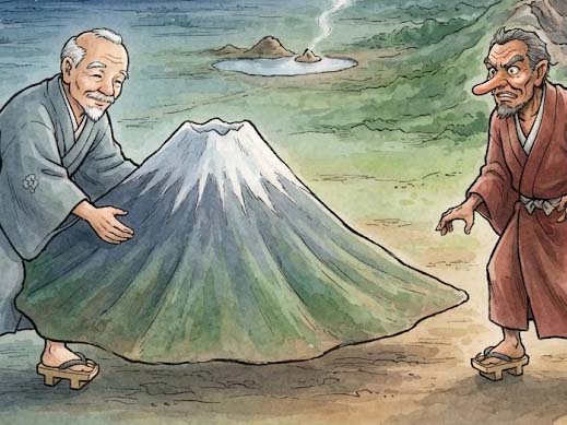天狗がつくった山と池