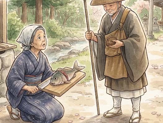 紫井戸の片目ブナ　弘法話