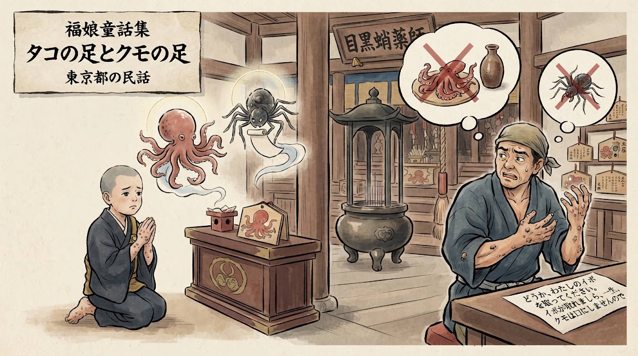 タコの足とクモの足