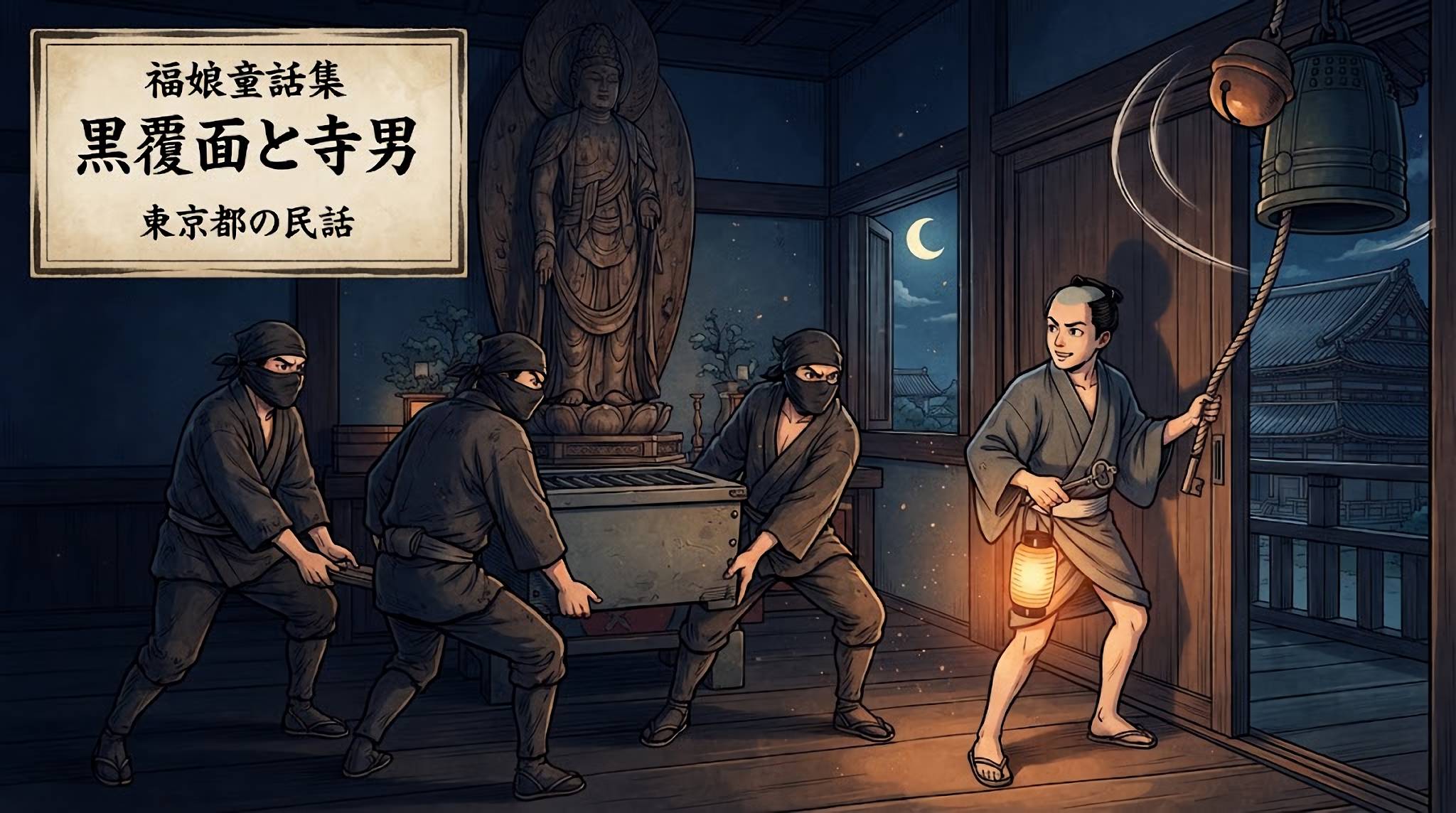 黒覆面と寺男