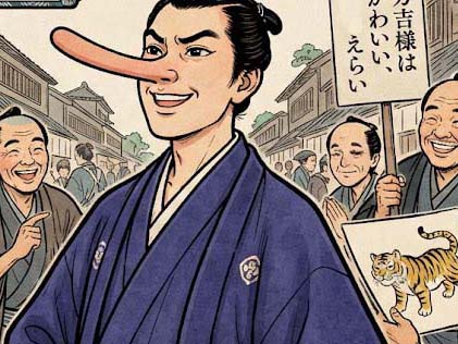 おだてて鼻が高くなる