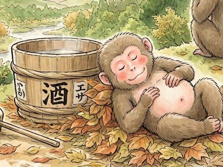 お酒の好きな子ザル