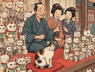 ネコの置物を売る店
