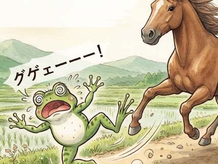 負けず嫌いのアマガエル