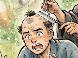 頭をそられた男