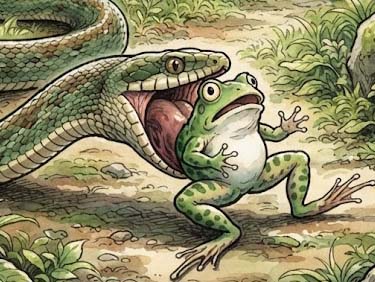 ヘビがカエルをのむわけ