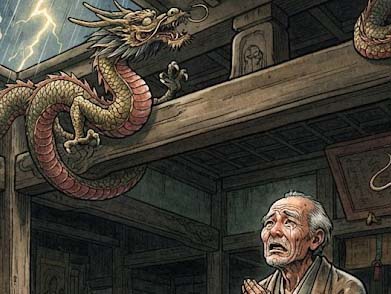 薬王寺(やくおうじ)の上り竜と下り竜