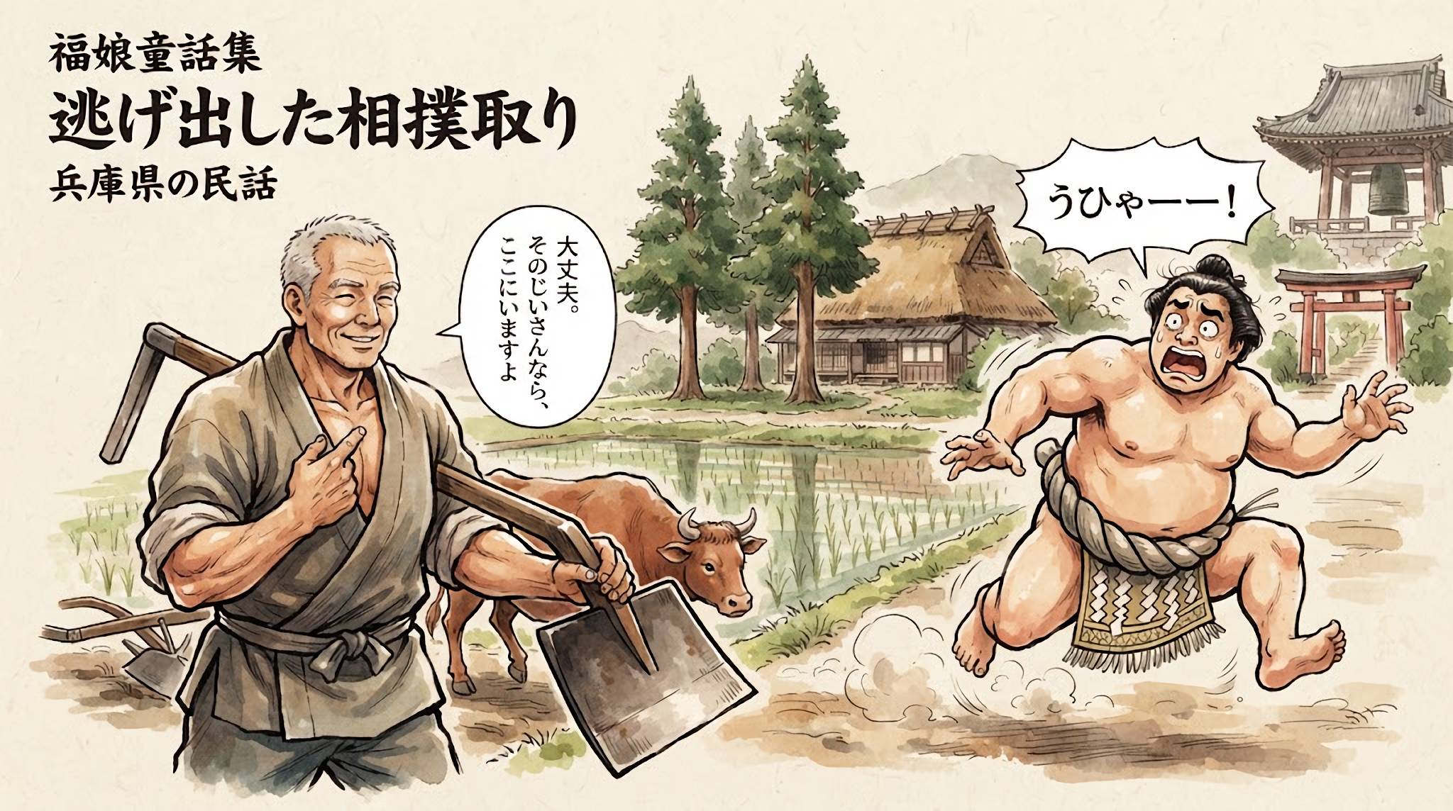 逃げ出した相撲取り