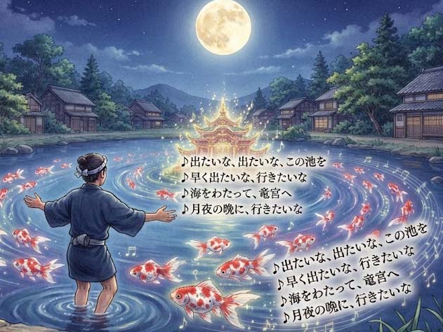 金魚に取りつかれた若者