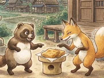 キツネとタヌキの化け比べ
