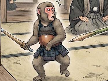 サルと槍使い
